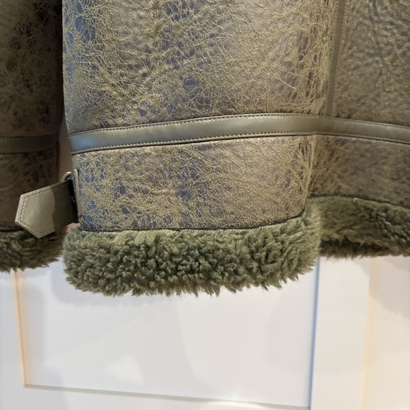 American Eagle Dark olive Green oversized biker Jacket - Picture 5 of 7